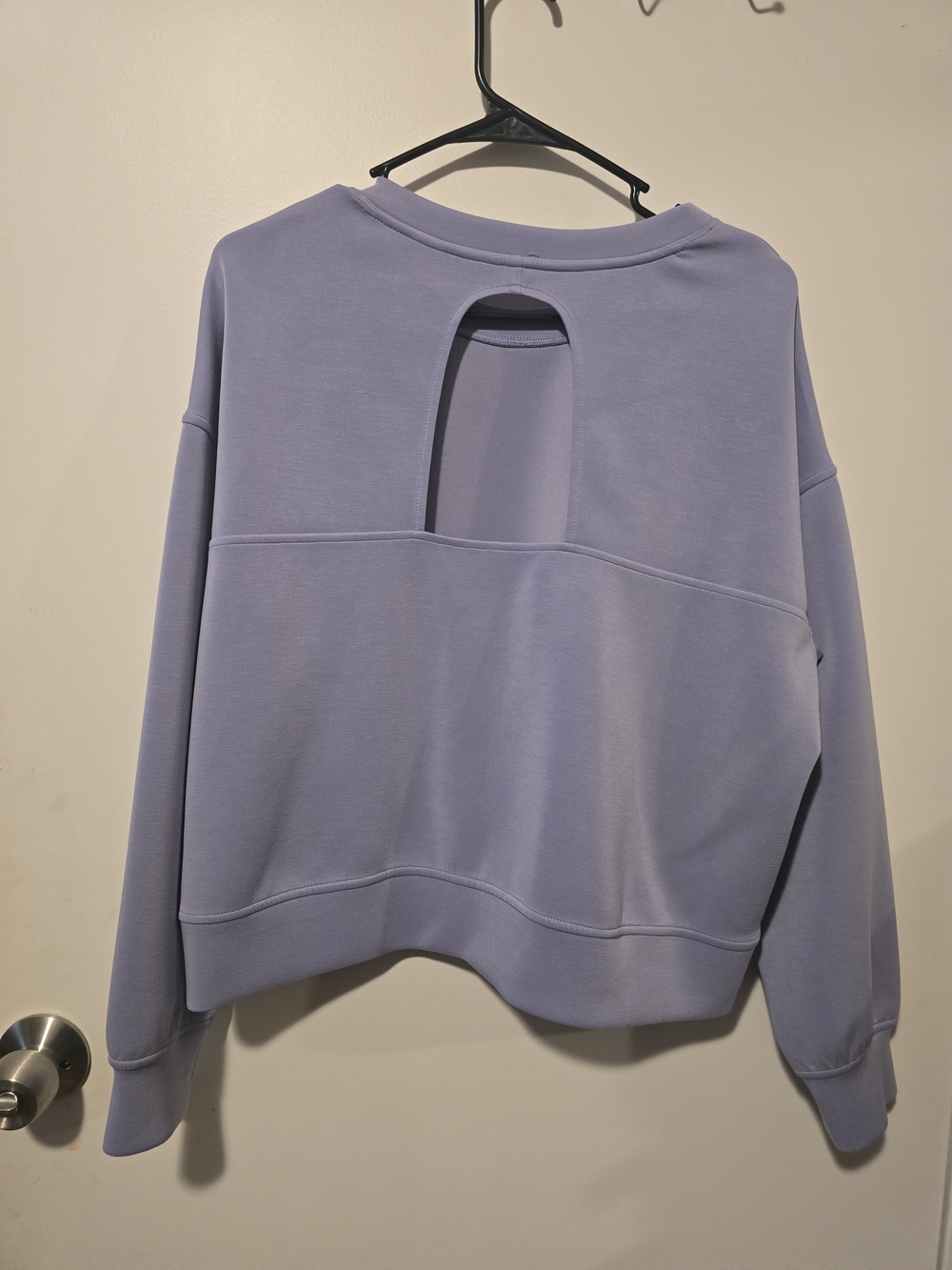All In Motion NWOT Open Back Lavender Plush Crewneck Sweatshirt